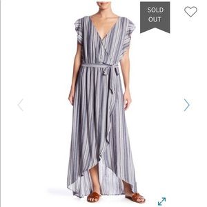Splendid Tulip Sleeve Striped Maxi Dress XS